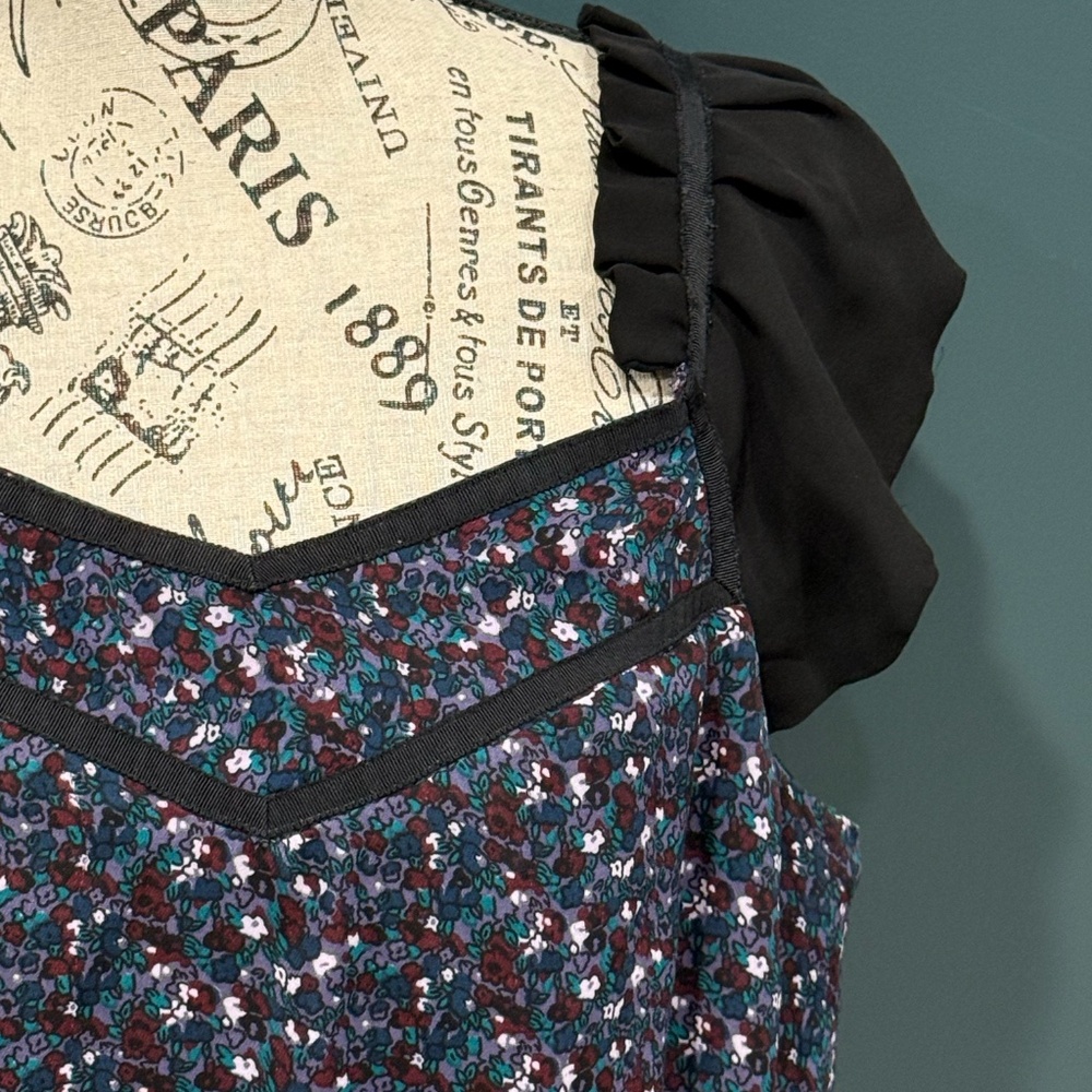 ❤️ Ronson Charlotte Ronson Floral Chiffon Mini Dress - Size M - Cottagecore - Picture 3 of 7